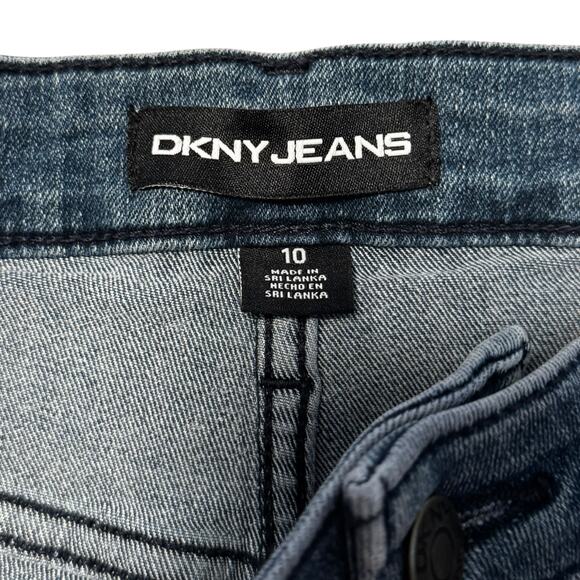 DKNY Bermuda Denim Shorts | Mid Rise Stretch Jean Shorts | Size 10 - Picture 8 of 9